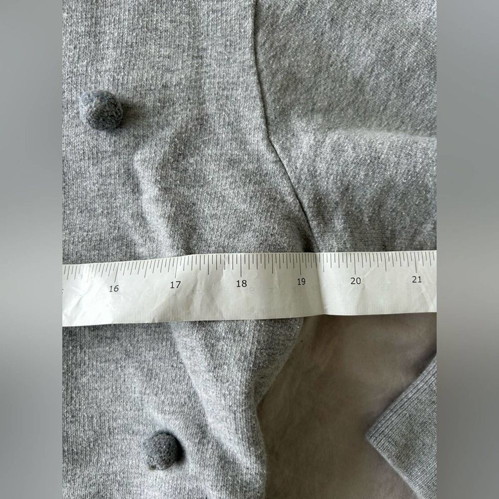 J. Crew EUC Gray Sweatshirt Top with Pom Poms Size S Crew Neck - Picture 6 of 7
